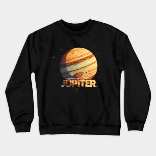 Jupiter Planet Logo, Space Cosmos Solar System Art Crewneck Sweatshirt